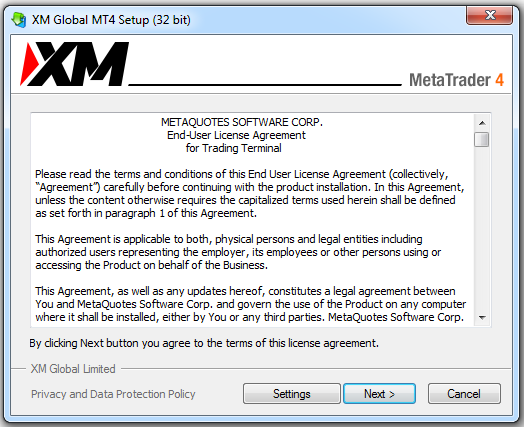 MetaTrader 4 installation next