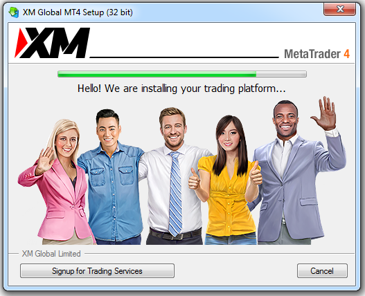 MetaTrader 4 installation progress